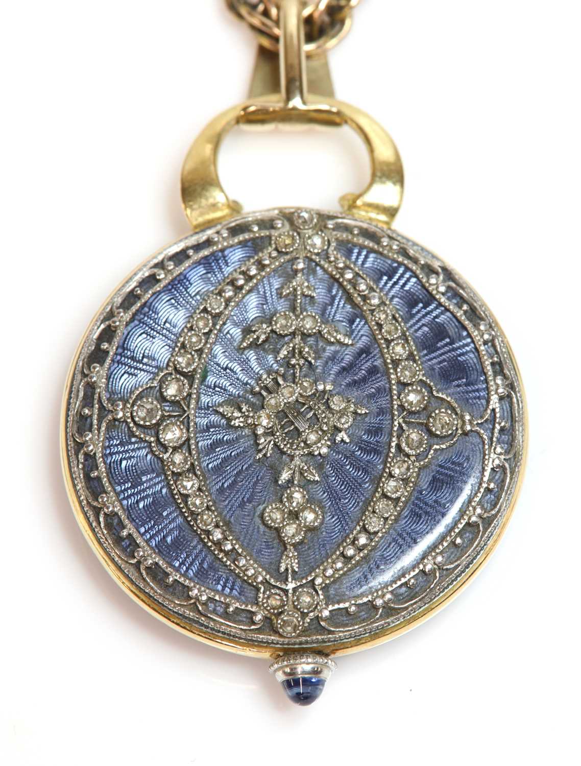 Lot 178 - A gold Vacheron Constantin enamel and diamond set pendant watch, c.1910
