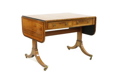 Lot 266 - A Regency-style rosewood and satinwood crossbanded sofa table by Edwards & Roberts