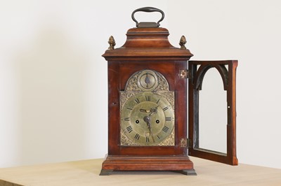 Lot 801 - A George III polished fruitwood table clock