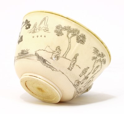 Lot 172 - A Chinese ivory bowl