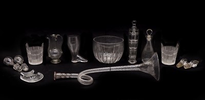 Lot 228 - A collection of Georgian and later glass items