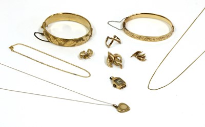 Lot 401 - A quantity of gold jewellery