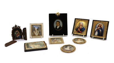 Lot 216 - A collection portrait miniatures and prints including copies after Dupre and Frapié (8)