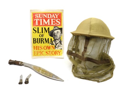 Lot 18A - A WWII Burma campaign steel helmet