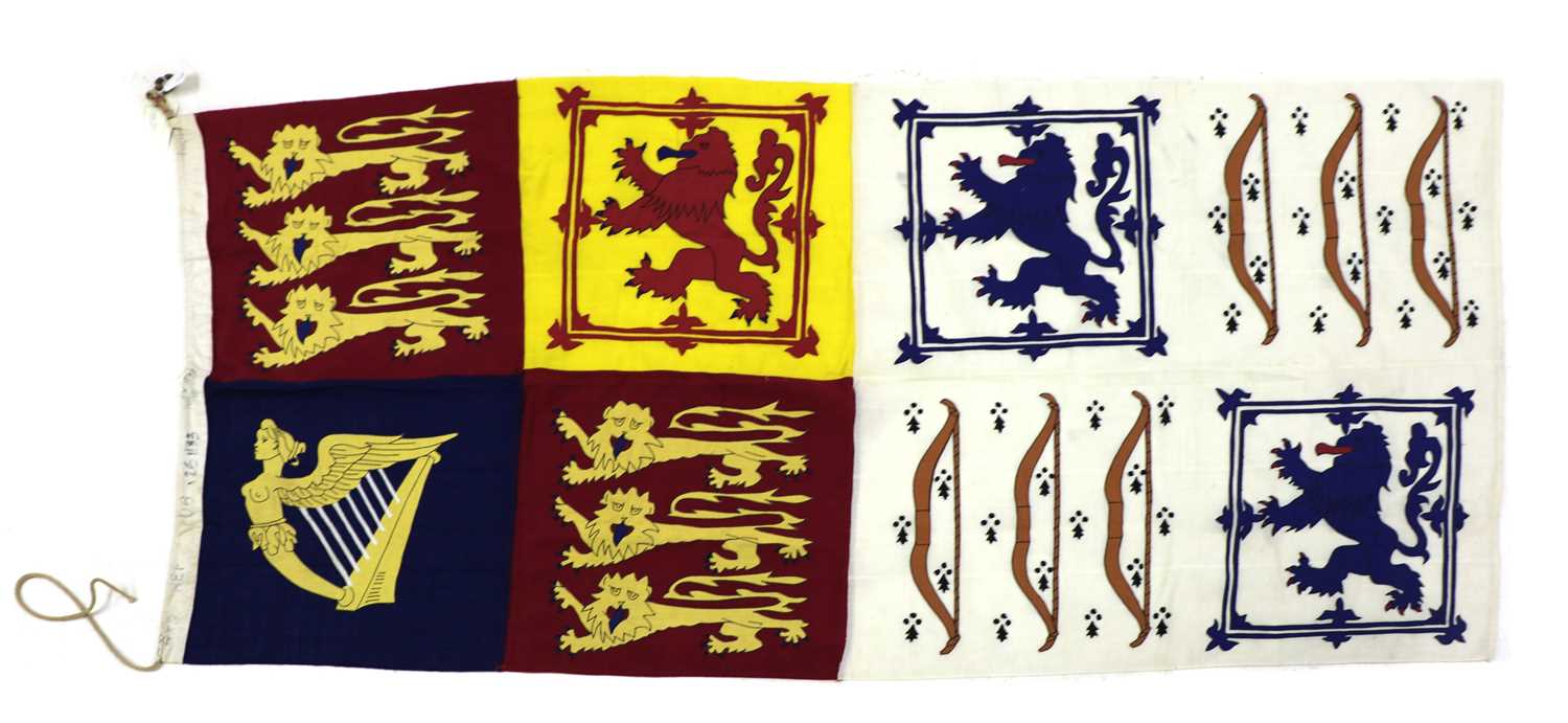 Lot 48 - HM Queen Mother original stitched panel personal Royal Standard