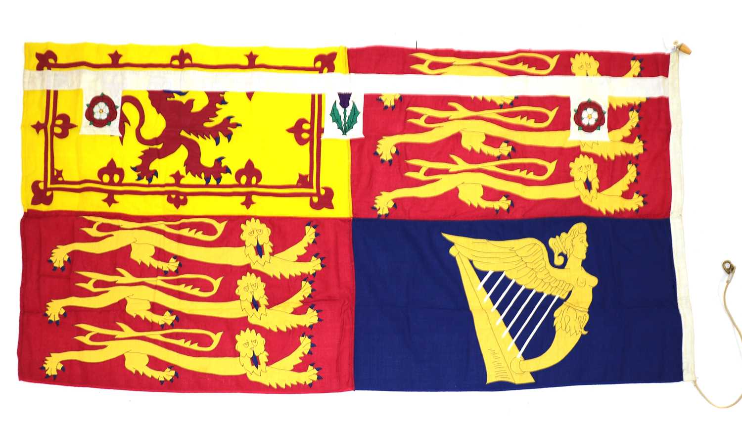 Lot 47 - HM Queen Margaret original stitched panel personal Royal Standard