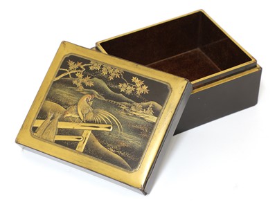 Lot 260 - A Japanese gilt-lacquered box and cover