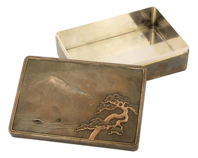Lot 251 - A Japanese silver box and cover