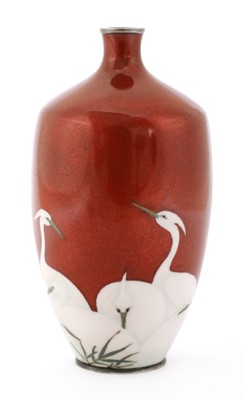 Lot 244 - A Japanese Ginbari wireless cloisonné vase