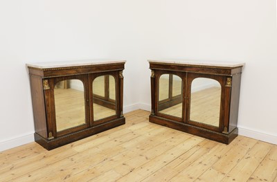 Lot 329 - A pair of Regency rosewood and parcel-gilt side cabinets