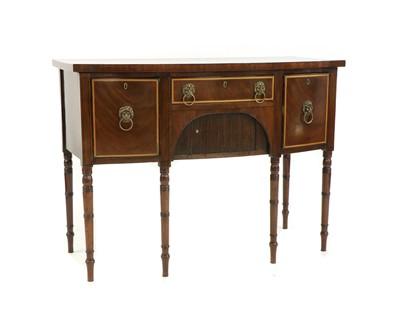 Lot 336 - A Regency mahogany and boxwood line inlaid bowfronted sideboard