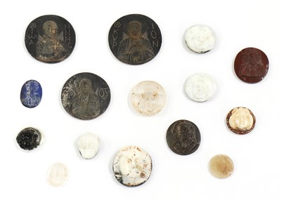 Lot 107 - A collection of Roman and Byzantine glass and hardstone portrait cameos