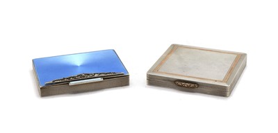 Lot 24 - A Continental enamel and silver compact