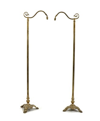 Lot 331 - A pair of brass standard lamps