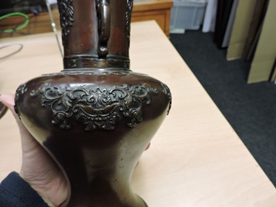 Lot 166 - A pair of Japanese bronze vases