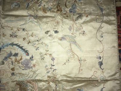 Lot 118 - A Chinese silk panel