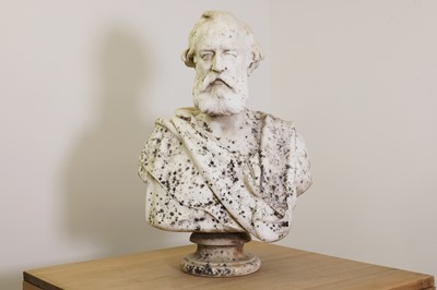 Lot 629 - A marble bust of a bearded man