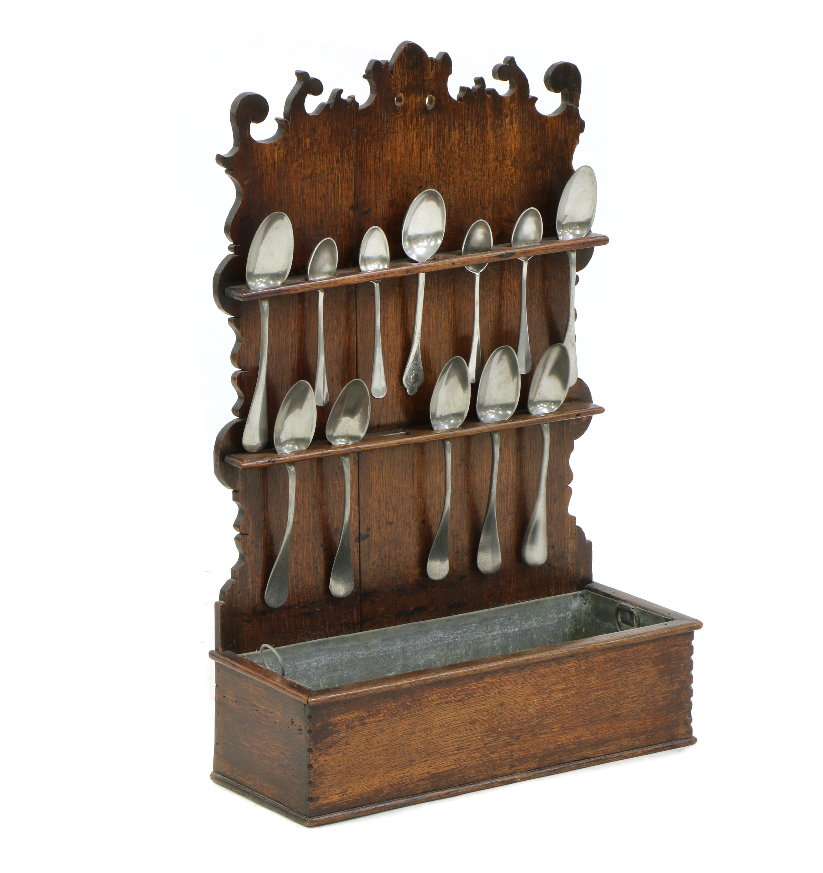 Lot 363 - An oak spoon rack,
