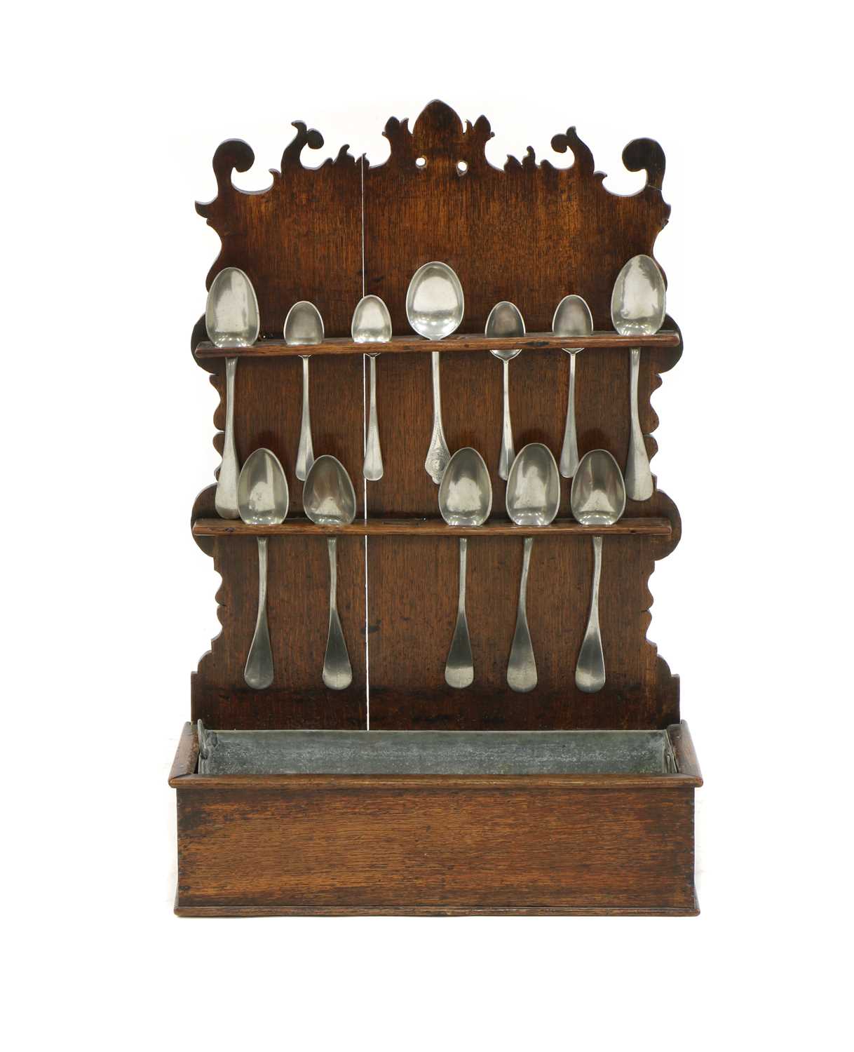 Lot 363 - An oak spoon rack,