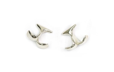 Lot 1292 - A pair of sterling silver Georg Jensen 'Wishbone' cufflinks