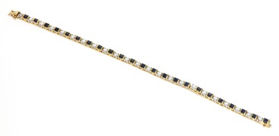 Lot 359 - A gold sapphire and diamond bracelet