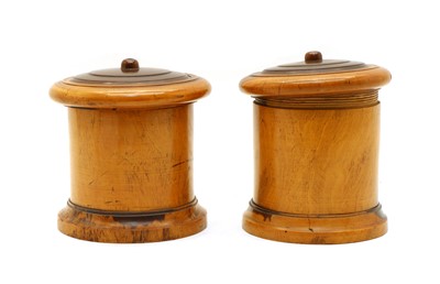 Lot 188 - A pair of lignum vitae string boxes