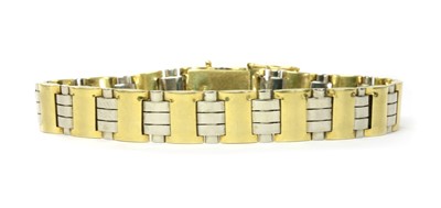 Lot 57 - A two colour gold bracelet