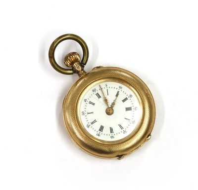 Lot 449 - A gold pin set fob watch