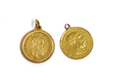 Lot 183 - An Austrian gold 10 corona coin