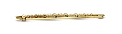 Lot 47 - A gold diamond and pearl brooch