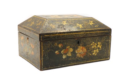 Lot 217 - A Continental painted wooden jewellery casket