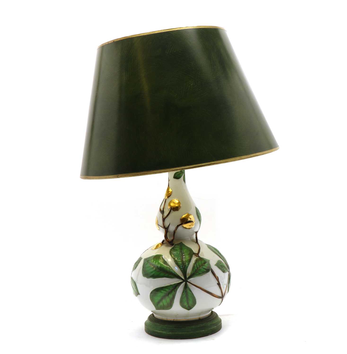 Lot 99 - A porcelain table lamp