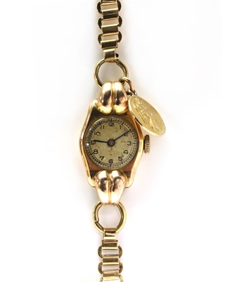 Lot 471 - A ladies’ 9ct gold mechanical bracelet watch