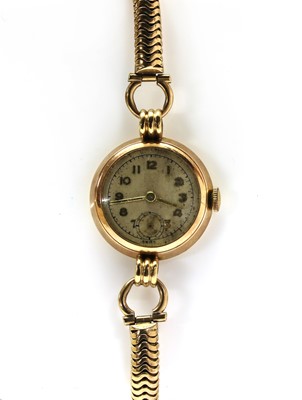 Lot 474 - A ladies’ 9ct gold mechanical bracelet watch