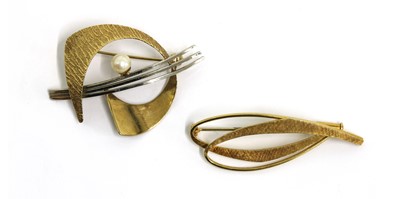 Lot 79 - Two gold spray brooches