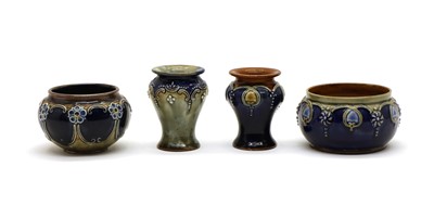 Lot 85 - Four miniature items of Doulton stoneware
