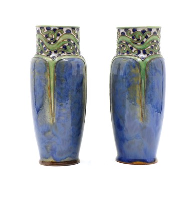 Lot 123 - A pair of Doulton stoneware vases by Francis C Pope