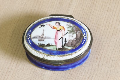 Lot 738 - A commemorative enamel patch box