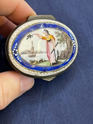 Lot 738 - A commemorative enamel patch box