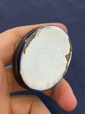 Lot 738 - A commemorative enamel patch box