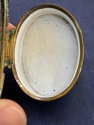 Lot 738 - A commemorative enamel patch box