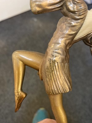 Lot 259 - An Art Deco cold-painted bronze and ivory figure of a dancer