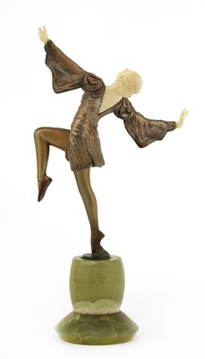 Lot 259 - An Art Deco cold-painted bronze and ivory figure of a dancer