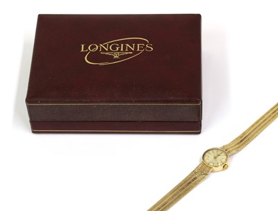 Lot 479 - A ladies' 9ct gold Longines mechanical bracelet watch