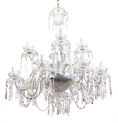 Lot 722 - A cut-glass twelve-light 'Powerscourt' chandelier by Waterford