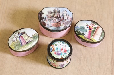 Lot 734 - An English enamel box of maritime interest