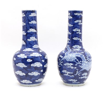Lot 136 - A pair of Chinese blue and white vases