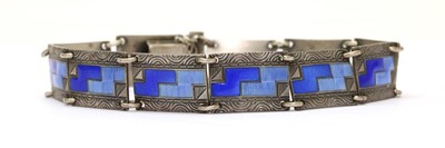 Lot 74 - A Norwegian silver enamel bracelet, by Kristian M. Hestenes