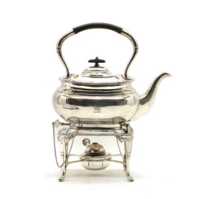 Lot 2 - An Edwardian silver kettle with stand