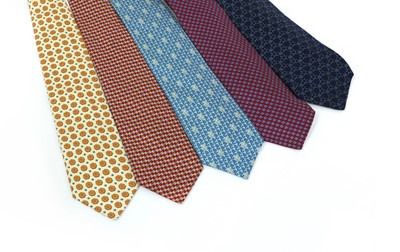 Lot 575 - Four Hermes ties and a ETRO tie